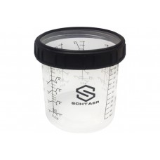 Пластиковый многоразовый жесткий стакан с мерными делениями и запорным кольцом 0,65л, Schtaer