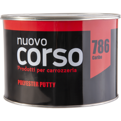 786 Полиэфирная шпатлевка облегченная Caribo голубая 1,5кг + отв., Nuovo Corso